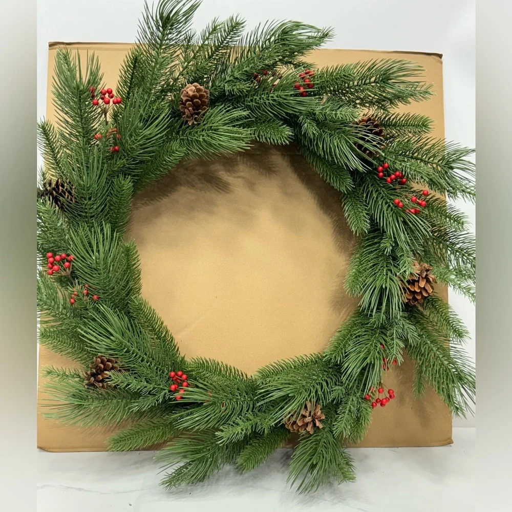 New! Hearth & Hand Magnolia Artificial 32” Faux Wreath Pine & Berry